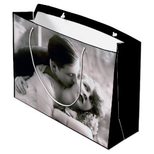 Grand Sac Cadeau Romantic Couple Vintage Retro Photo Élégant Amour