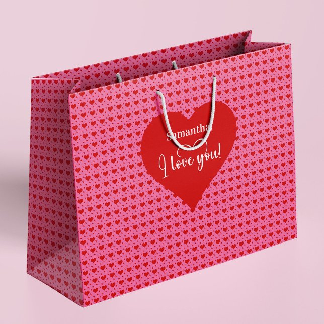 Grand Sac Cadeau Romantic I Love You Heart Design Personalized Bag (Romantic I Love You Heart Design Personalized Bag)