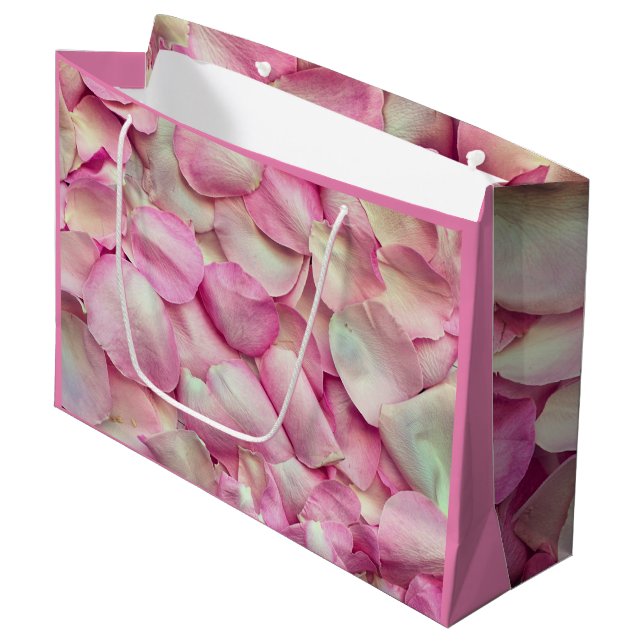 Grand Sac Cadeau Romantic Rose (Devant Angle)