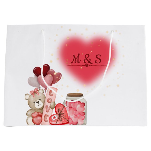 Grand Sac Cadeau Romantic Valentine Gift Bag (Devant)