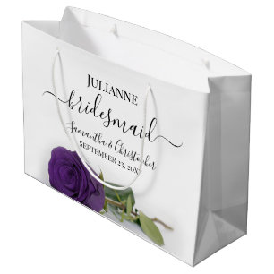 Grand Sac Cadeau Rosa Royal Violet Élégant Mariage Demoiselle d'Hon