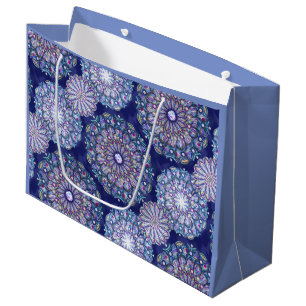 Grand Sac Cadeau Rosace bleue