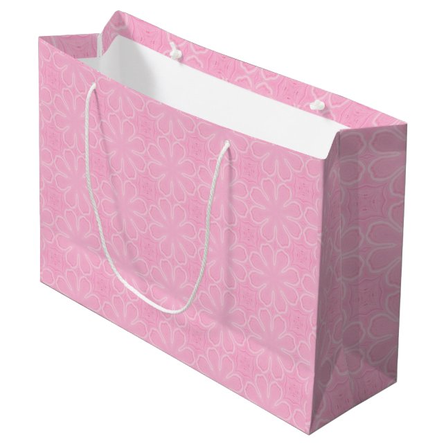 Grand Sac Cadeau rose (Devant Angle)