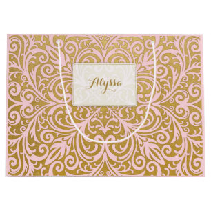 Grand Sac Cadeau Rose classieux chic et fascinant personnalisé et