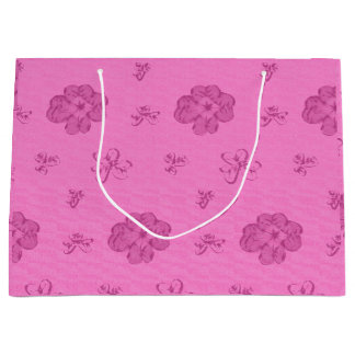 Grand Sac Cadeau Rose de trèfle à quatre feuilles