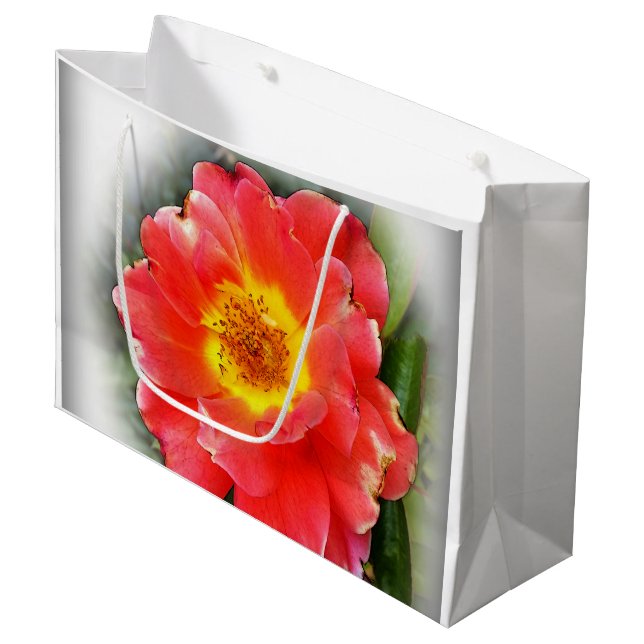 Grand Sac Cadeau Rose en automne (Devant Angle)