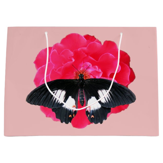 Grand Sac Cadeau Rose et Swallowtail (Devant)