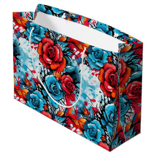 Grand Sac Cadeau Rose Graffiti tenue de ville urbaine 