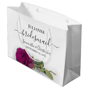 Grand Sac Cadeau Rose Magenta Plum Élégante Robe de Mariée Demoisel