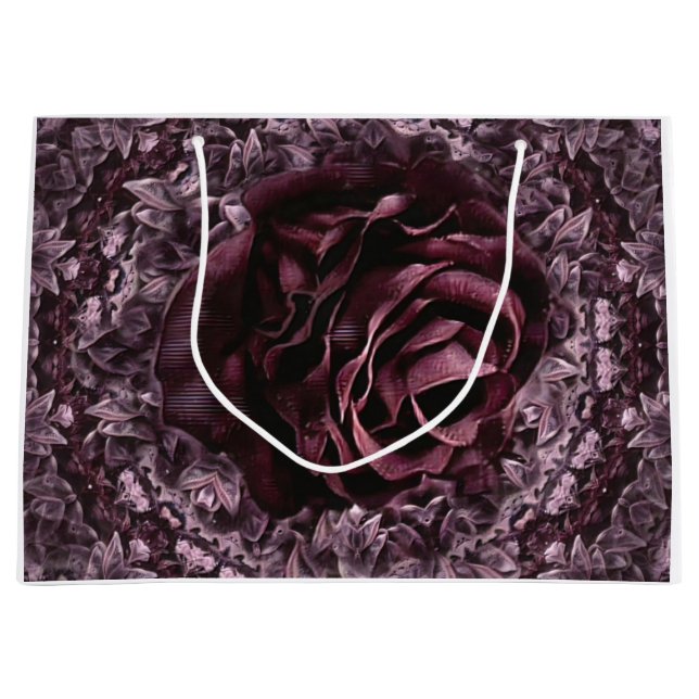 Grand Sac Cadeau Rose Mandala (Devant)