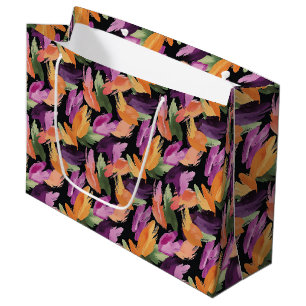 Grand Sac Cadeau Rose Orange Vert Jaune Anniversaire Abstrait