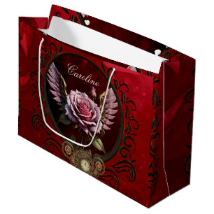 Grand Sac Cadeau Rose Steampunk