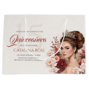 Grand Sac Cadeau Rose Tendresse Rose Élégante Quinceañera