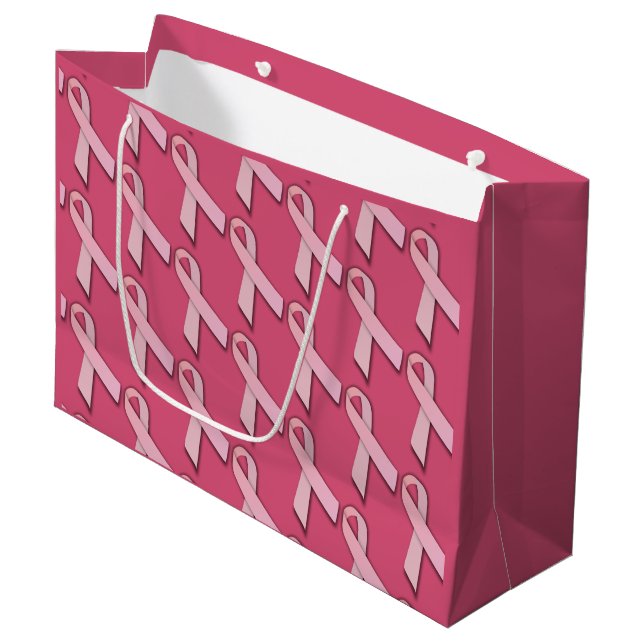 Grand Sac Cadeau  roses Carreaux Motif (Devant Angle)