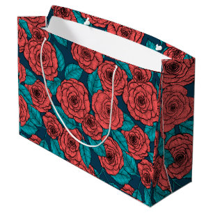 Grand Sac Cadeau Roses rouges