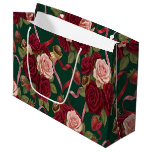 Grand Sac Cadeau Roses Rouges Luxueuses