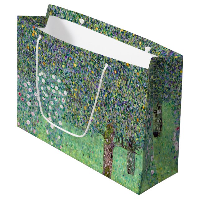 Grand Sac Cadeau Rosiers Sous Les Arbres, Gustav Klimt (Devant Angle)