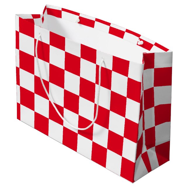 Grand Sac Cadeau Rouge Checkered (Dos Angle)