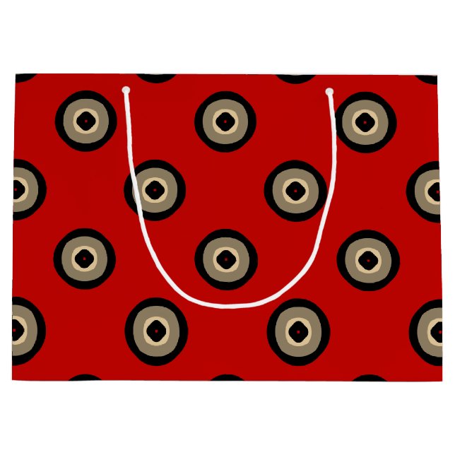 Grand Sac Cadeau Rouge classique et noir (Devant)