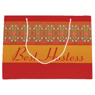 Grand Sac Cadeau Rouge Or Orange Et Jaune