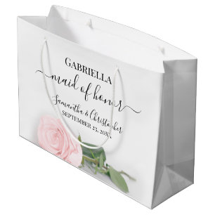 Grand Sac Cadeau Rouge Pâle Élégant Rose Posh Demoiselle d'Honneur 