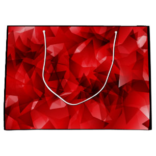Grand Sac Cadeau Rouge Résumé Cristal Anniversaire Texte personnali