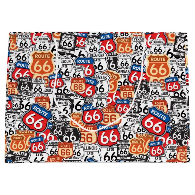 Grand Sac Cadeau Route 66 Signes routiers (Devant)