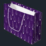 Grand Sac Cadeau Royal Orchid Purple Christmas Winter Wonderland<br><div class="desc">Un motif de Noël simple et élégant pour un sac cadeau de Noël Royal Purple.</div>