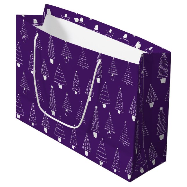 Grand Sac Cadeau Royal Orchid Purple Christmas Winter Wonderland (Devant Angle)