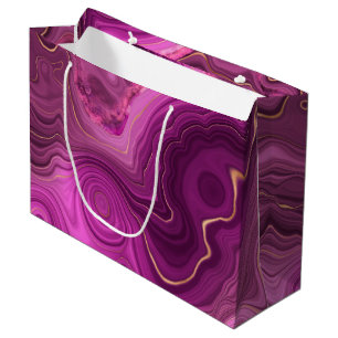Grand Sac Cadeau Royal Purple Et Gold Agate Abstrait