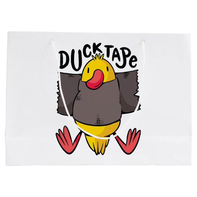 Grand Sac Cadeau Ruban Canard Drôle (Dos)