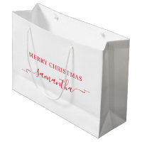 Ruban de Noël rouge Merry Christmas avec signature