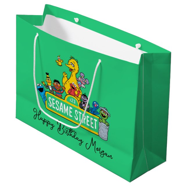 Grand Sac Cadeau Rue Sésame | Joyeux anniversaire (Devant Angle)