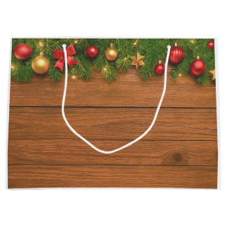 Grand Sac Cadeau Rustic Christmas Gift Bag – Customizable Holiday
