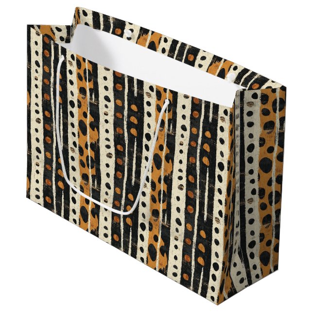 Grand Sac Cadeau Rustic Southwestern Stripe Pattern (3) (Devant Angle)