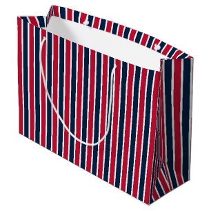 Grand Sac Cadeau RWB Baseball Coordination Stripes 1 GIFT BAG L