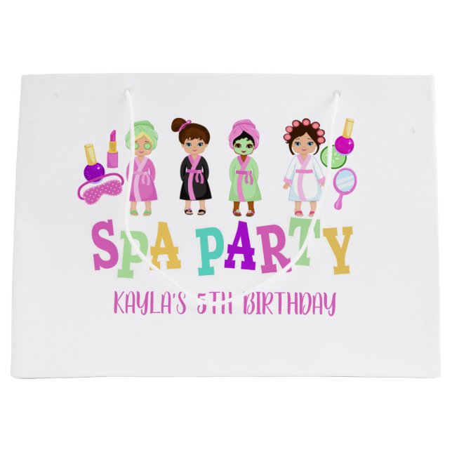 Grand Sac Cadeau Sac-cadeau de fête Spa - Filles (Devant)