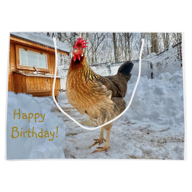 Grand Sac Cadeau Sac-cadeau de poulet numérisé (Devant)