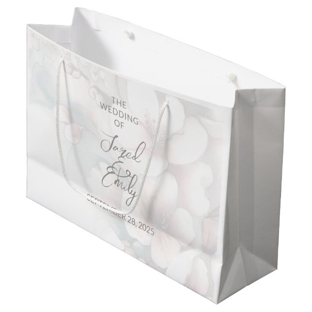 Grand Sac Cadeau Sac-cadeau Mariage en fleur de cerisier (Devant Angle)