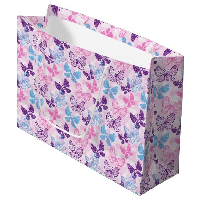 Grand Sac Cadeau Sac-cadeau Papillons (Devant Angle)