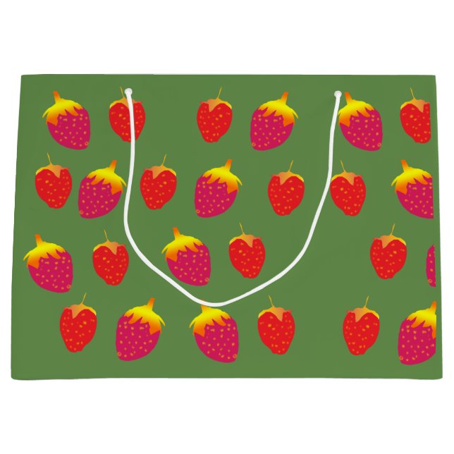 Grand Sac Cadeau Sac-cadeau personnalisé aux fraises (Devant)