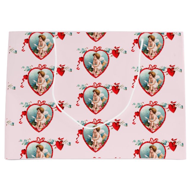 Grand Sac Cadeau Sac-cadeau personnalisé VALENTINE'S DAY CUPID HEAR (Devant)