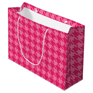 Grand Sac Cadeau Sac-cadeau Pink Houndstooth