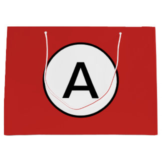 Grand Sac Cadeau Sac-CADEAU ROUGE PERSONNALISÉ INITIAL PERSONNALISÉ