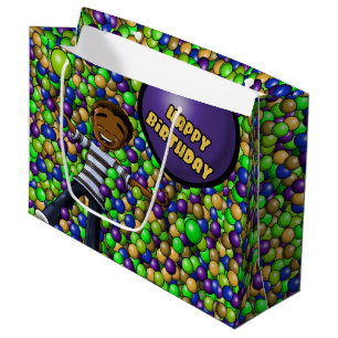 Grand Sac Cadeau "Sac de cadeau d'anniversaire d'amusement - grand,