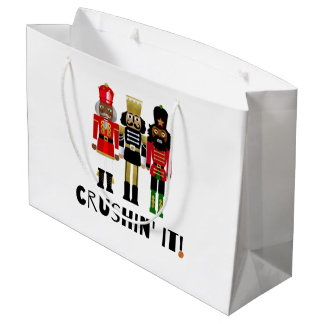 Grand Sac Cadeau Sacoche-cadeau de Nutcracker noir "Crushin' It"