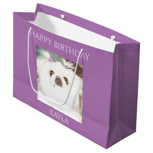 Grand Sac Cadeau Sacoche cadeau "Joyeux anniversaire" pour chien de (Devant Angle)