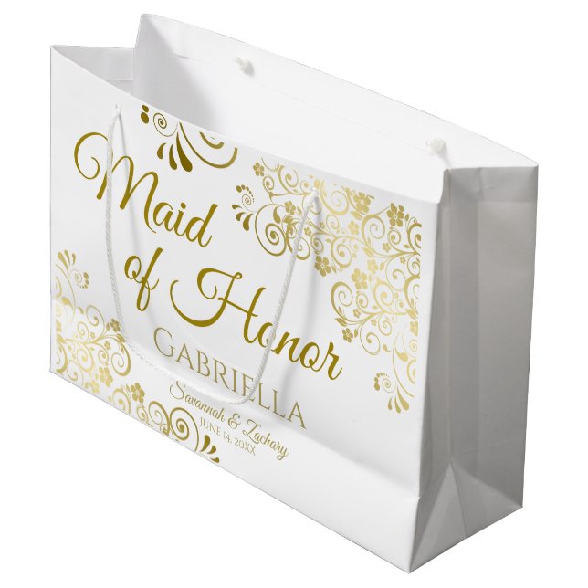 Grand Sac Cadeau Sacoche-cadeau Mariage d'honneur - Grand (Devant Angle)