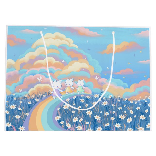 Grand Sac Cadeau Sacs-cadeaux arc-en-ciel (Dos)