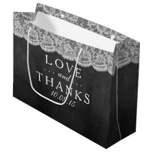 Grand Sac Cadeau Sacs-cadeaux Chalkboard & Lace Collection Mariage